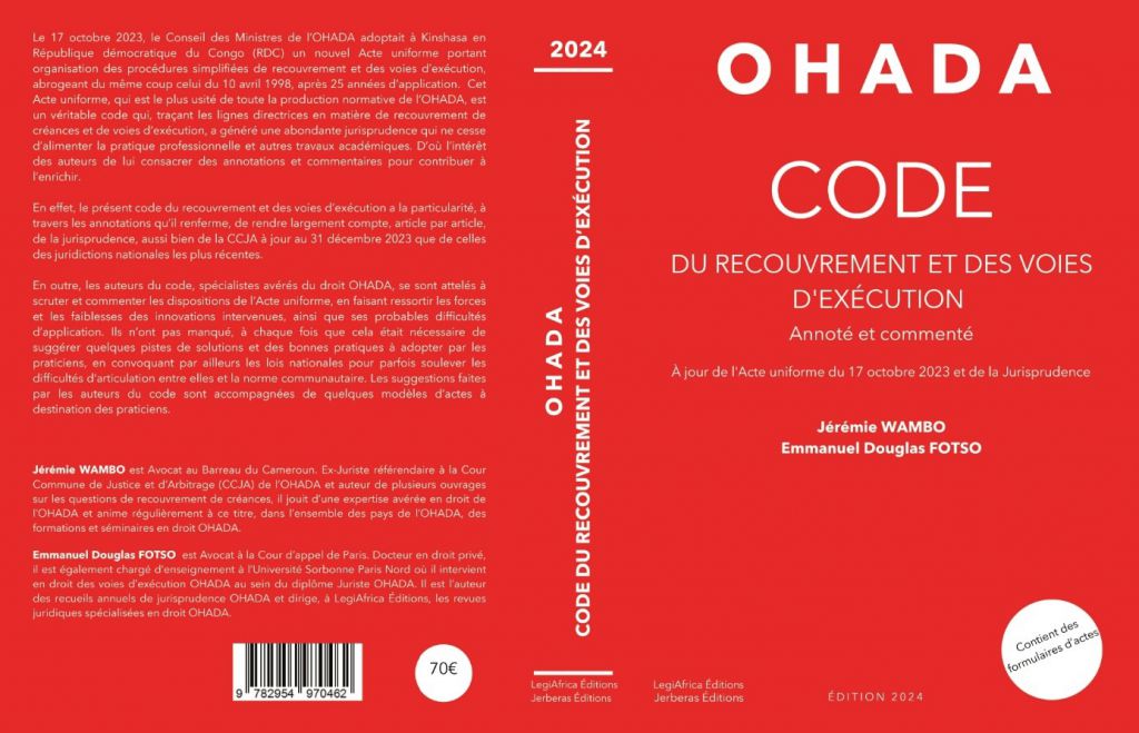Cérémonie de dédicace du Code du Recouvrement et des Voies d'Exécution, de Me Jérémie WAMBO et Dr Emmanuel D. FOTSO, le 13 avril 2024 à Abidjan